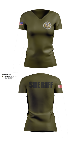 Womens Short Sleeve Vneck Shirt, Costilla County Sheriff's Office, Police, Teamtime, Team time, sublimation, custom sports apparel, team uniforms, spirit wear, spiritwear, sports uniforms, custom shirts, team store, custom team store, fundraiser sports, apparel fundraiser