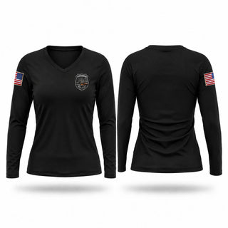 Womens Long Sleeve Vneck Shirt, Parkesburg Police NEW, Police, Teamtime, Team time, sublimation, custom sports apparel, team uniforms, spirit wear, spiritwear, sports uniforms, custom shirts, team store, custom team store, fundraiser sports, apparel fundraiser
