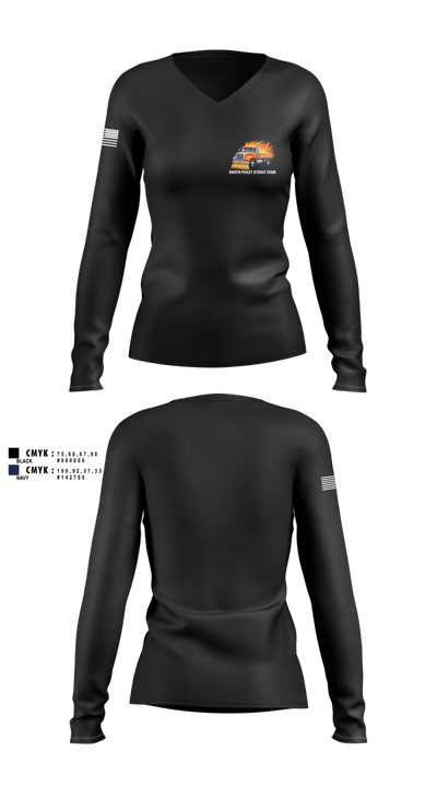 South Puget strike team 20801093 Women's Long Sleeve V-neck Shirt - 2 (1)