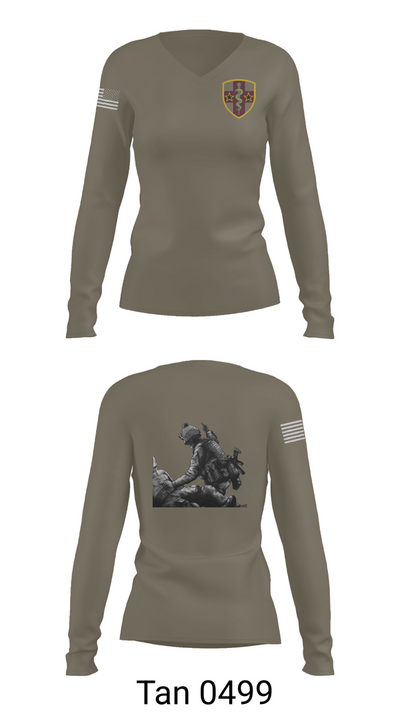 7455th MORU 95873552 Women's Long Sleeve V-neck Shirt - 77