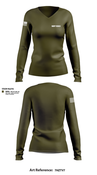 Womens Long Sleeve Vneck Shirt, NAVY SEALS, Navy, Teamtime, Team time, sublimation, custom sports apparel, team uniforms, spirit wear, spiritwear, sports uniforms, custom shirts, team store, custom team store, fundraiser sports, apparel fundraiser