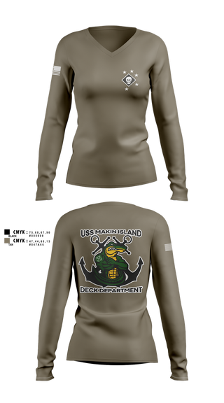 Womens Long Sleeve Vneck Shirt, DECK DEPARTMENT, , Teamtime, Team time, sublimation, custom sports apparel, team uniforms, spirit wear, spiritwear, sports uniforms, custom shirts, team store, custom team store, fundraiser sports, apparel fundraiser