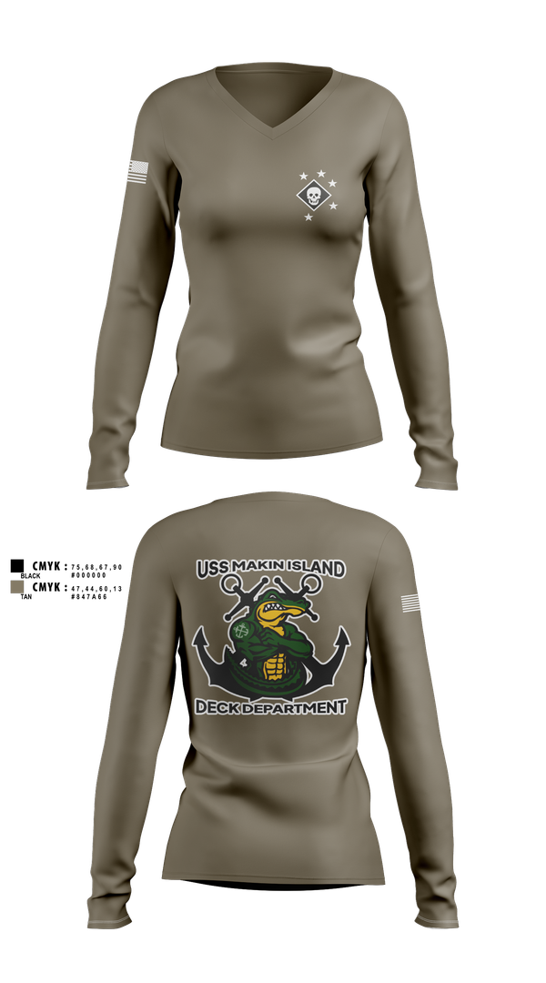 Womens Long Sleeve Vneck Shirt, DECK DEPARTMENT, , Teamtime, Team time, sublimation, custom sports apparel, team uniforms, spirit wear, spiritwear, sports uniforms, custom shirts, team store, custom team store, fundraiser sports, apparel fundraiser