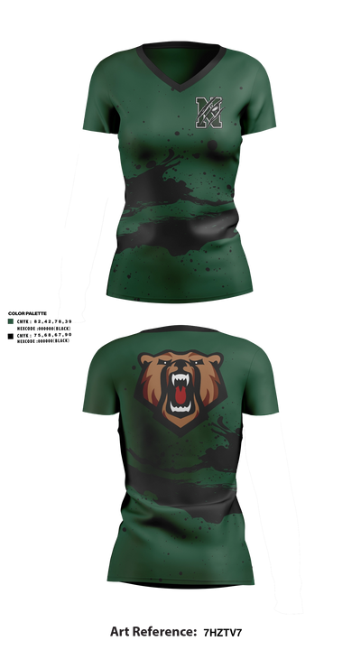 Norwalk Bears Women's Short Sleeve V-neck Shirt - 12
