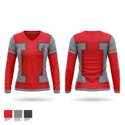 Bedford Junior High School Cross Country Women's Long Sleeve V-neck Shirt - 1