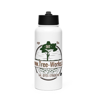 www.Tree-Works.de 32054649 Stainless Steel Water Bottle with a Straw Lid