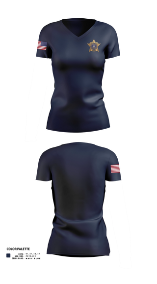 Womens Short Sleeve Vneck Shirt, Webster Parish Sheriffs office, Police, Teamtime, Team time, sublimation, custom sports apparel, team uniforms, spirit wear, spiritwear, sports uniforms, custom shirts, team store, custom team store, fundraiser sports, apparel fundraiser