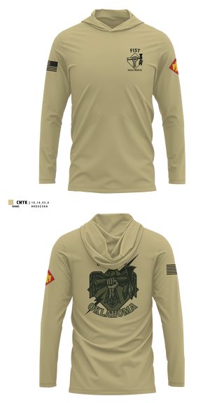 Long Sleeve hooded sunshirt, HHB 160th FIST, Army, Teamtime, Team time, sublimation, custom sports apparel, team uniforms, spirit wear, spiritwear, sports uniforms, custom shirts, team store, custom team store, fundraiser sports, apparel fundraiser