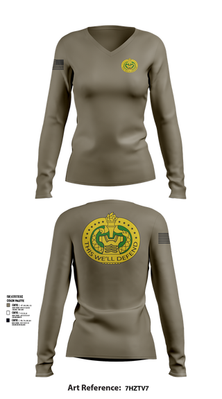 Womens Long Sleeve Vneck Shirt, F Co 3-485th REGT, Army, Teamtime, Team time, sublimation, custom sports apparel, team uniforms, spirit wear, spiritwear, sports uniforms, custom shirts, team store, custom team store, fundraiser sports, apparel fundraiser