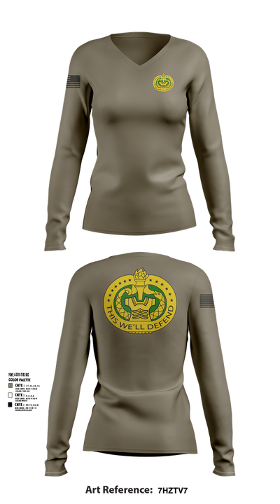 F Co 3-485th REGT 82294996 Women's Long Sleeve V-neck Shirt - 10
