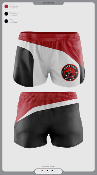 Womens Shorts, Raptors United, Men's Soccer, Teamtime, Team time, sublimation, custom sports apparel, team uniforms, spirit wear, spiritwear, sports uniforms, custom shirts, team store, custom team store, fundraiser sports, apparel fundraiser
