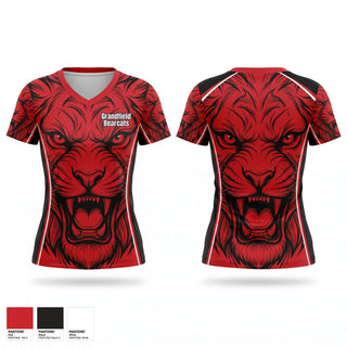 Womens Short Sleeve Vneck Shirt, Grandfield Bearcats, Men's Basketball, Teamtime, Team time, sublimation, custom sports apparel, team uniforms, spirit wear, spiritwear, sports uniforms, custom shirts, team store, custom team store, fundraiser sports, apparel fundraiser