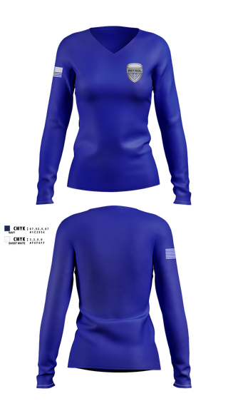 Womens Long Sleeve Vneck Shirt, , Police, Teamtime, Team time, sublimation, custom sports apparel, team uniforms, spirit wear, spiritwear, sports uniforms, custom shirts, team store, custom team store, fundraiser sports, apparel fundraiser