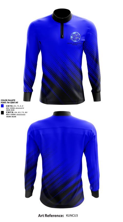 Quarter Zip Jacket, Epping Blue Devils, Women's Soccer, Teamtime, Team time, sublimation, custom sports apparel, team uniforms, spirit wear, spiritwear, sports uniforms, custom shirts, team store, custom team store, fundraiser sports, apparel fundraiser