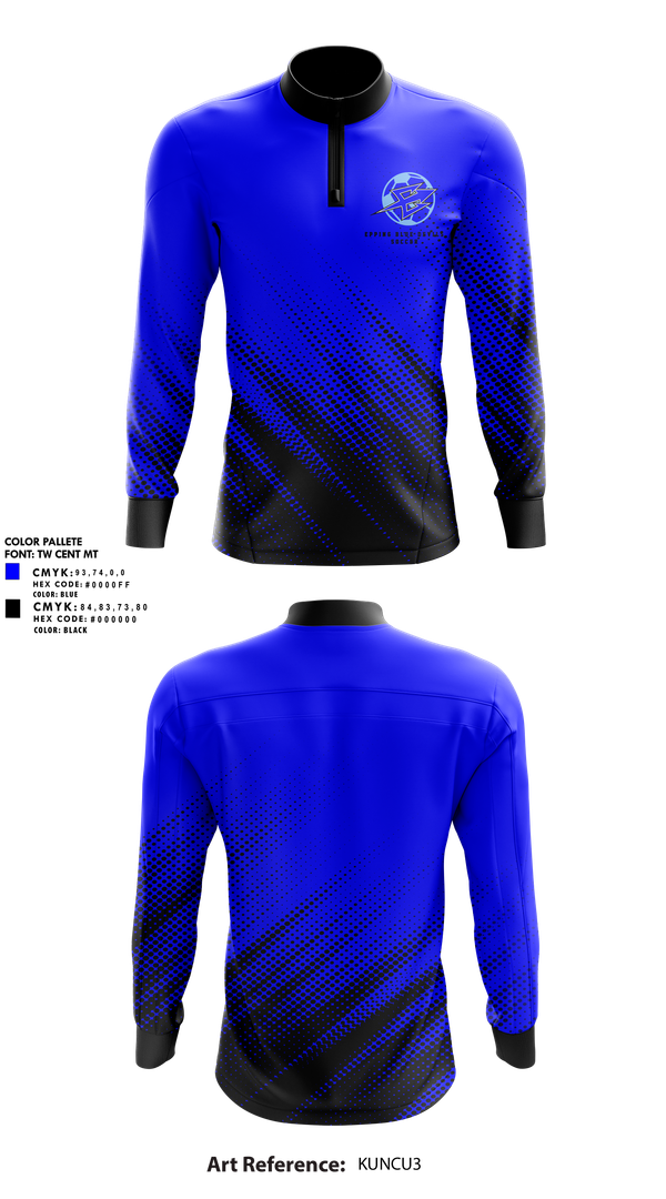 Quarter Zip Jacket, Epping Blue Devils, Women's Soccer, Teamtime, Team time, sublimation, custom sports apparel, team uniforms, spirit wear, spiritwear, sports uniforms, custom shirts, team store, custom team store, fundraiser sports, apparel fundraiser