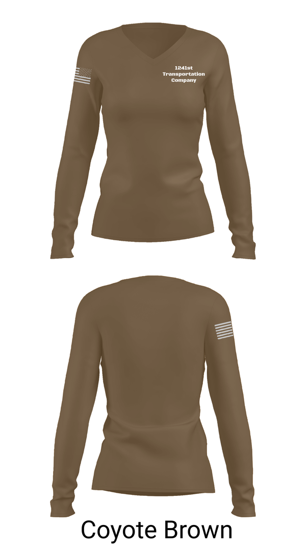 Womens Long Sleeve Vneck Shirt, 1241st Transportation Company, , Teamtime, Team time, sublimation, custom sports apparel, team uniforms, spirit wear, spiritwear, sports uniforms, custom shirts, team store, custom team store, fundraiser sports, apparel fundraiser