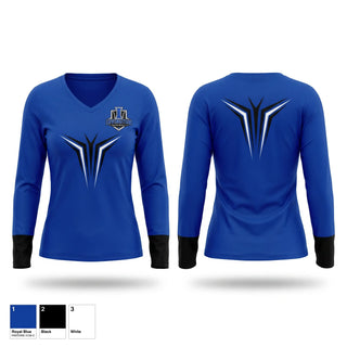 Womens Long Sleeve Vneck Shirt, Irvington Ravens, Baseball, Teamtime, Team time, sublimation, custom sports apparel, team uniforms, spirit wear, spiritwear, sports uniforms, custom shirts, team store, custom team store, fundraiser sports, apparel fundraiser