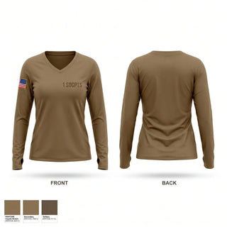 Womens Long Sleeve Vneck Shirt, 1 SOCPTS, Air Force, Teamtime, Team time, sublimation, custom sports apparel, team uniforms, spirit wear, spiritwear, sports uniforms, custom shirts, team store, custom team store, fundraiser sports, apparel fundraiser