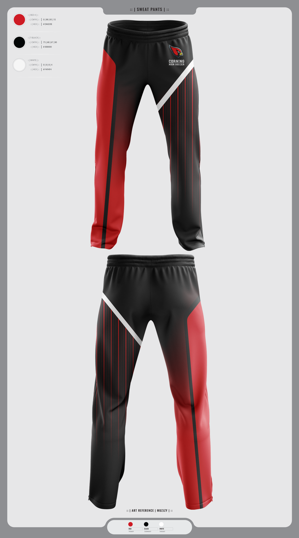 Sweatpants, Corning Boys Soccer, Men's Soccer, Teamtime, Team time, sublimation, custom sports apparel, team uniforms, spirit wear, spiritwear, sports uniforms, custom shirts, team store, custom team store, fundraiser sports, apparel fundraiser