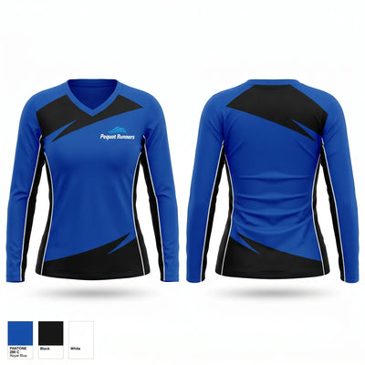 Pequot Running Club 51949720 Women's Long Sleeve V-neck Shirt - 1
