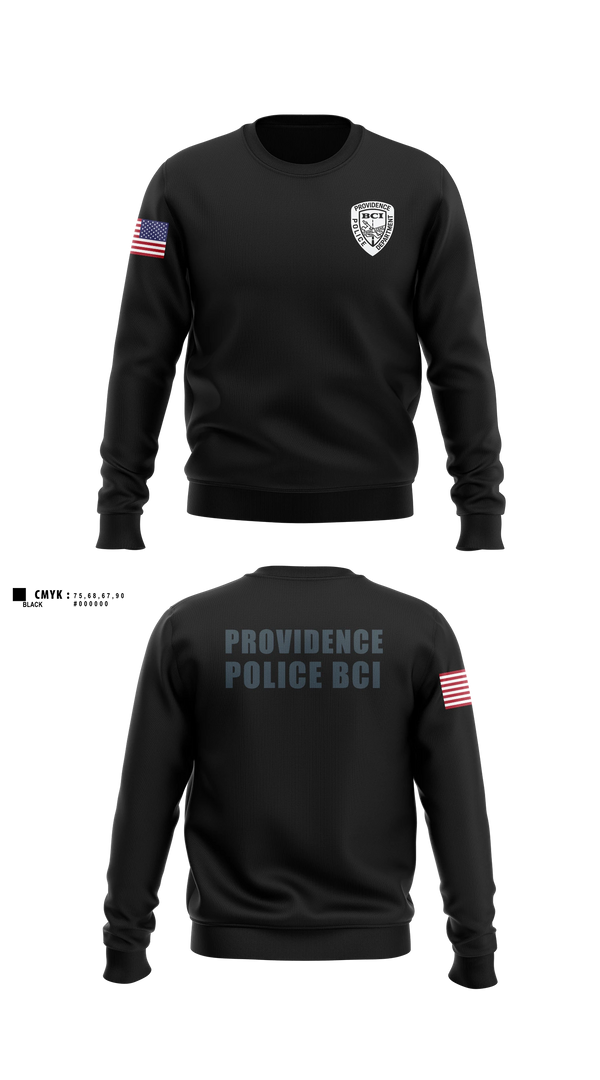 Crew Neck Sweatshirt, Providence Police BCI, Police, Teamtime, Team time, sublimation, custom sports apparel, team uniforms, spirit wear, spiritwear, sports uniforms, custom shirts, team store, custom team store, fundraiser sports, apparel fundraiser