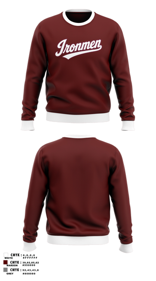 Crew Neck Sweatshirt, Ironmen, Wrestling, Teamtime, Team time, sublimation, custom sports apparel, team uniforms, spirit wear, spiritwear, sports uniforms, custom shirts, team store, custom team store, fundraiser sports, apparel fundraiser