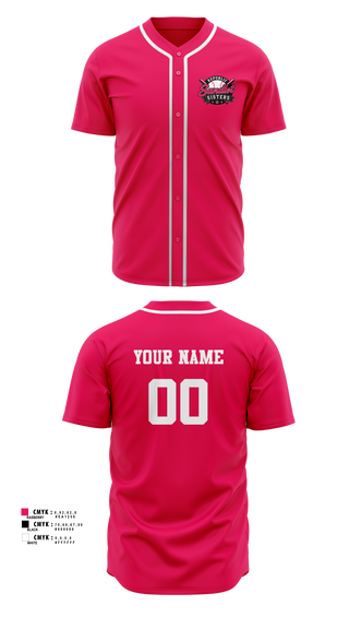 Two Button Softball Jersey, Republic Sandlot Sisters, Softball, Teamtime, Team time, sublimation, custom sports apparel, team uniforms, spirit wear, spiritwear, sports uniforms, custom shirts, team store, custom team store, fundraiser sports, apparel fundraiser