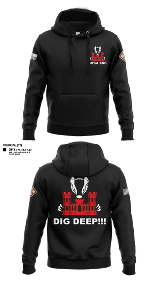 Hoodie, 381 EN CO, Army, Teamtime, Team time, sublimation, custom sports apparel, team uniforms, spirit wear, spiritwear, sports uniforms, custom shirts, team store, custom team store, fundraiser sports, apparel fundraiser