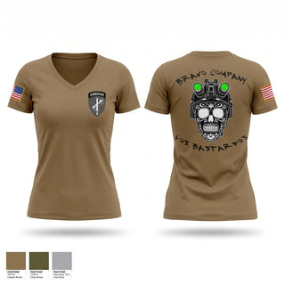 Womens Short Sleeve Vneck Shirt, 451 B Co Los Bastardos451 B Co Los Bastardos, Army, Teamtime, Team time, sublimation, custom sports apparel, team uniforms, spirit wear, spiritwear, sports uniforms, custom shirts, team store, custom team store, fundraiser sports, apparel fundraiser