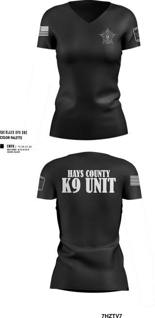 Womens Short Sleeve Vneck Shirt, Hays County Sheriff’s Office, , Teamtime, Team time, sublimation, custom sports apparel, team uniforms, spirit wear, spiritwear, sports uniforms, custom shirts, team store, custom team store, fundraiser sports, apparel fundraiser