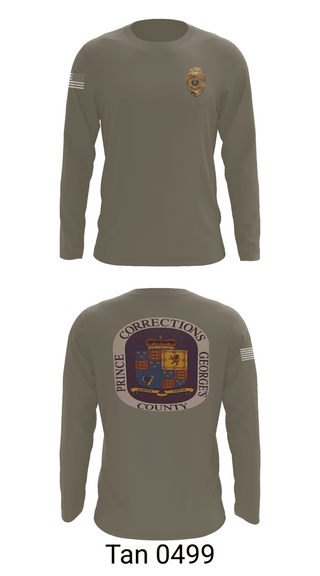 Long Sleeve Performance Shirt, PG County Department of Corrections, Police, Teamtime, Team time, sublimation, custom sports apparel, team uniforms, spirit wear, spiritwear, sports uniforms, custom shirts, team store, custom team store, fundraiser sports, apparel fundraiser