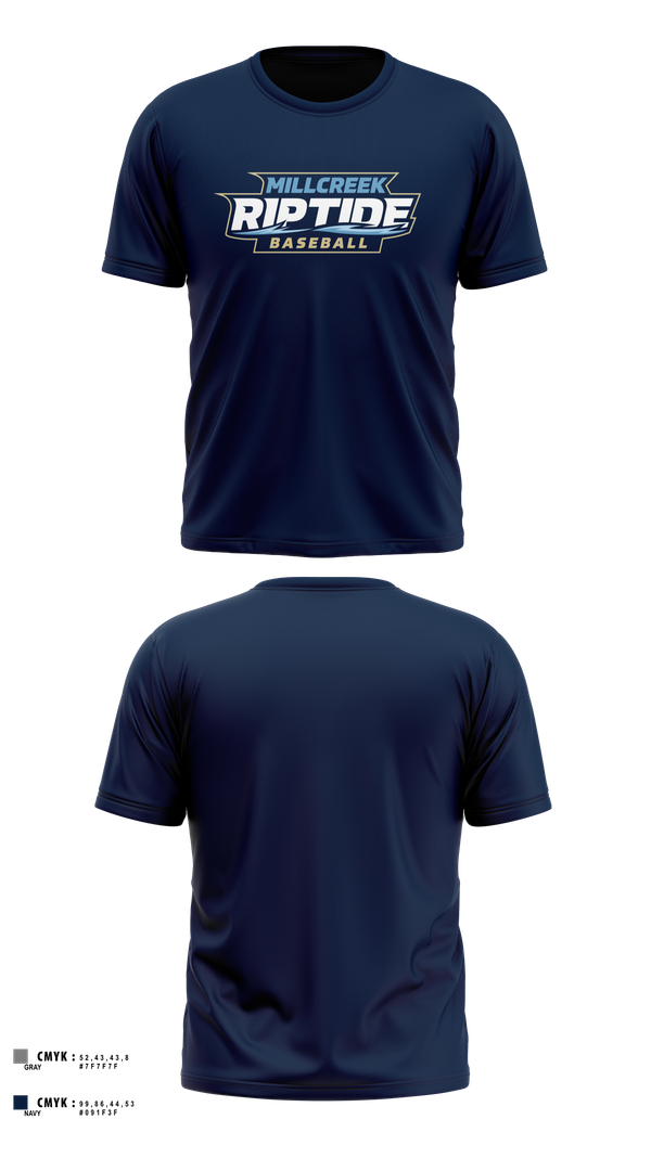 Short Sleeve Performance Shirt, Millcreek Riptide, Baseball, Teamtime, Team time, sublimation, custom sports apparel, team uniforms, spirit wear, spiritwear, sports uniforms, custom shirts, team store, custom team store, fundraiser sports, apparel fundraiser