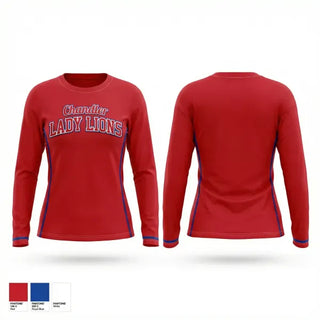Long Sleeve Performance Shirt, Chandler Lady Lions, Softball, Teamtime, Team time, sublimation, custom sports apparel, team uniforms, spirit wear, spiritwear, sports uniforms, custom shirts, team store, custom team store, fundraiser sports, apparel fundraiser