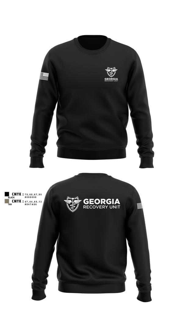 Crew Neck Sweatshirt, Georgia Recovery Unit, , Teamtime, Team time, sublimation, custom sports apparel, team uniforms, spirit wear, spiritwear, sports uniforms, custom shirts, team store, custom team store, fundraiser sports, apparel fundraiser
