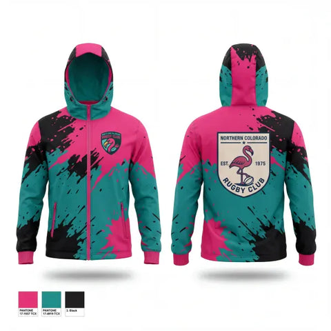Windbreaker, NOCO Flamingos, Rugby, Teamtime, Team time, sublimation, custom sports apparel, team uniforms, spirit wear, spiritwear, sports uniforms, custom shirts, team store, custom team store, fundraiser sports, apparel fundraiser