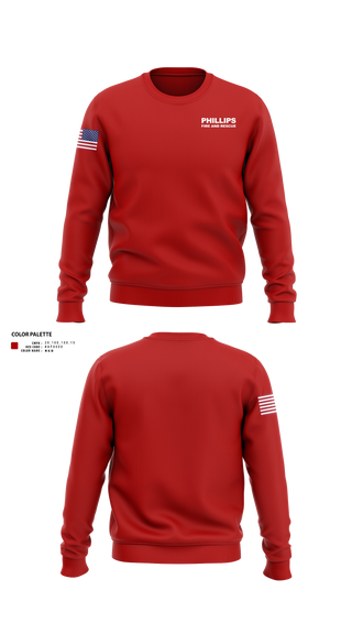 Crew Neck Sweatshirt, Phillips fired and rescue, Fire Department, Teamtime, Team time, sublimation, custom sports apparel, team uniforms, spirit wear, spiritwear, sports uniforms, custom shirts, team store, custom team store, fundraiser sports, apparel fundraiser