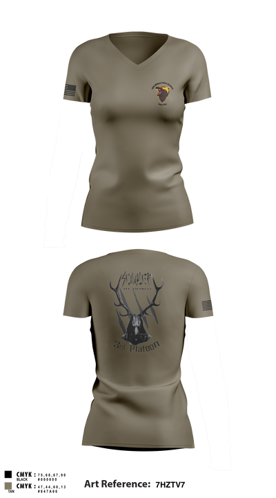 3rd Platoon 72140554 Women's Short Sleeve V-neck Shirt - 7