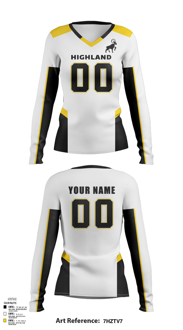 Women's Long Sleeve Vneck Shirt, Highland High School Volleyball, Women's Volleyball, Teamtime, Team time, sublimation, custom sports apparel, team uniforms, spirit wear, spiritwear, sports uniforms, custom shirts, team store, custom team store, fundraiser sports, apparel fundraiser