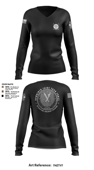 Women's Long Sleeve Vneck Shirt, 65th FAB, Army, Teamtime, Team time, sublimation, custom sports apparel, team uniforms, spirit wear, spiritwear, sports uniforms, custom shirts, team store, custom team store, fundraiser sports, apparel fundraiser