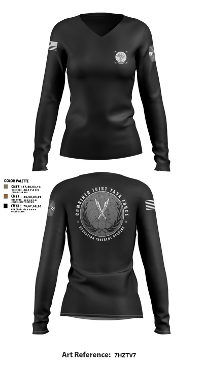 65th FAB 31193248 Women's Long Sleeve V-neck Shirt - 6