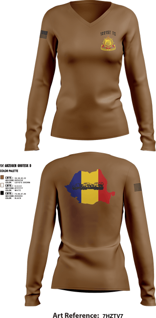 Women's Long Sleeve Vneck Shirt, 1221st TC, National Guard, Teamtime, Team time, sublimation, custom sports apparel, team uniforms, spirit wear, spiritwear, sports uniforms, custom shirts, team store, custom team store, fundraiser sports, apparel fundraiser
