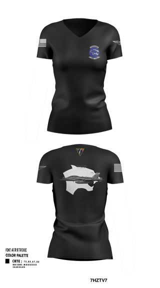 Women's Short Sleeve Vneck Shirt, VAQ-139 Cougars, Navy, Teamtime, Team time, sublimation, custom sports apparel, team uniforms, spirit wear, spiritwear, sports uniforms, custom shirts, team store, custom team store, fundraiser sports, apparel fundraiser