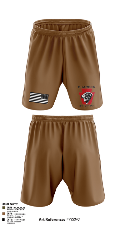 Charger Co. / 2-112th Infantry Battalion 37738588 Athletic Shorts With Pockets - 4