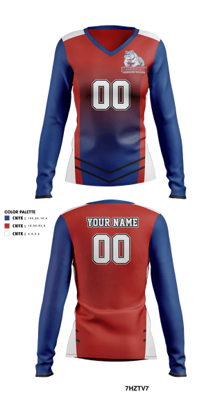 Women's Long Sleeve Vneck Shirt, Tougaloo College Volleyball, Women's Volleyball, Teamtime, Team time, sublimation, custom sports apparel, team uniforms, spirit wear, spiritwear, sports uniforms, custom shirts, team store, custom team store, fundraiser sports, apparel fundraiser