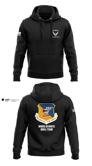 Hoodie, WBHS AFJROTC, Air Force, Teamtime, Team time, sublimation, custom sports apparel, team uniforms, spirit wear, spiritwear, sports uniforms, custom shirts, team store, custom team store, fundraiser sports, apparel fundraiser