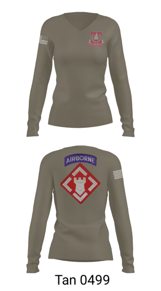 Women's Long Sleeve Vneck Shirt, 37th engineer bn, Army, Teamtime, Team time, sublimation, custom sports apparel, team uniforms, spirit wear, spiritwear, sports uniforms, custom shirts, team store, custom team store, fundraiser sports, apparel fundraiser