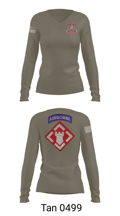 37th engineer bn 83010266 Women's Long Sleeve V-neck Shirt - 77