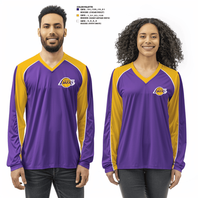 Los angles lakers 4080313 Women's Long Sleeve V-neck Shirt - 1