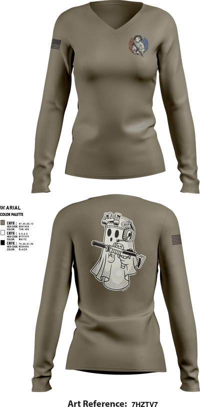 5th special forces group 40960860 Women's Long Sleeve V-neck Shirt - 3