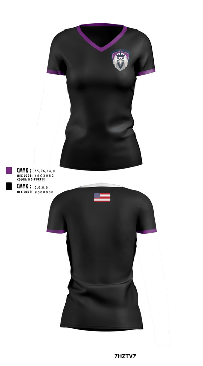 Hawks 87969808 Women's Short Sleeve V-neck Shirt - 1